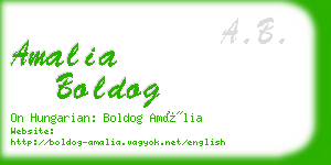 amalia boldog business card